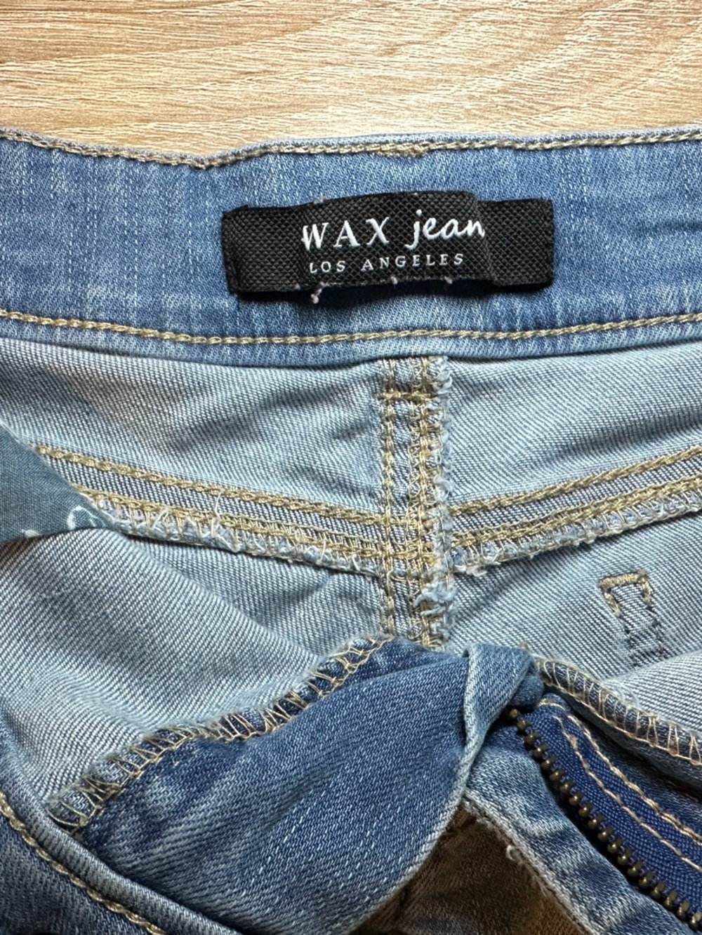 Wax Jean Light Blue Distressed Denim Shorts - Picture 2 of 5
